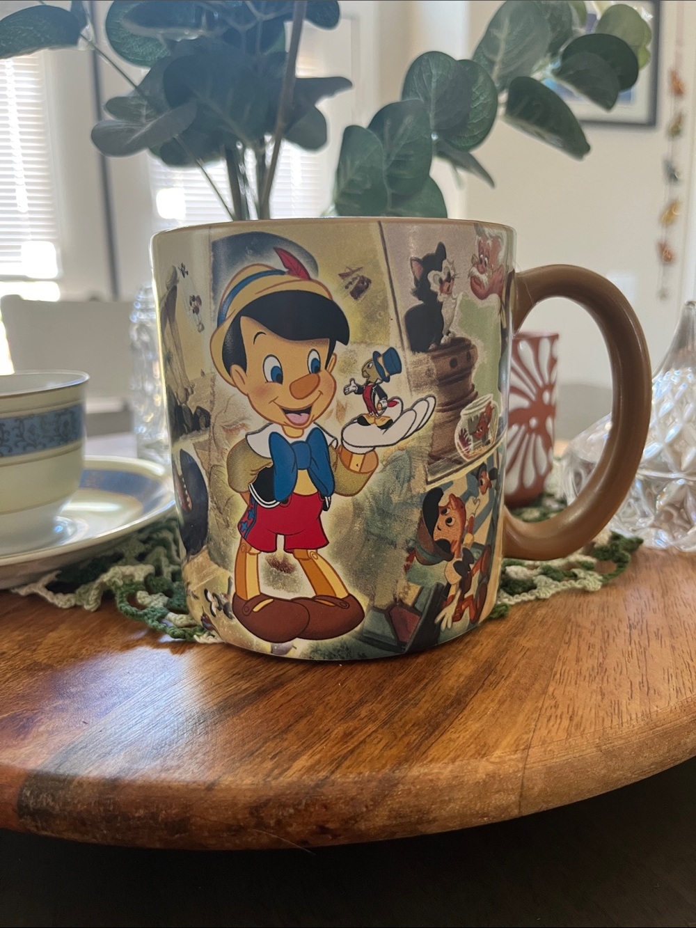 Disney Pinocchio Ceramic Mug in Brown and Red Accents